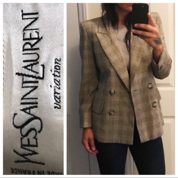 Yves Saint Laurent Jackets & Blazers - Vintage YSL Plaid Blazer ✨sold✨